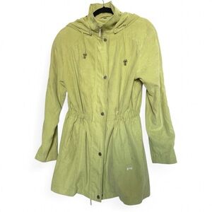 Women’s Vintage Sequence Military Green Hooded Parka Lightweight Jacket Size L